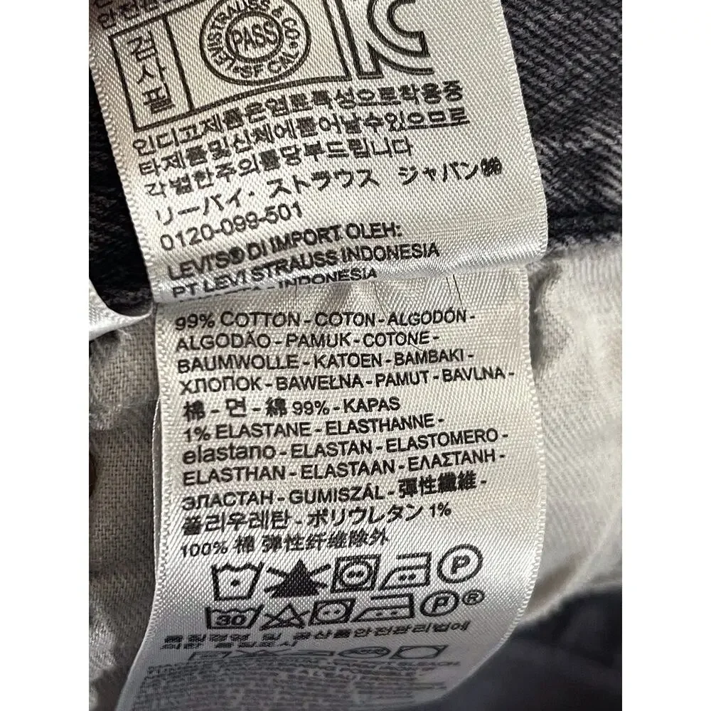 Levis 501 Jeans Mens 42x30 Straight Leg Black Faded Distressed fit 42x28
